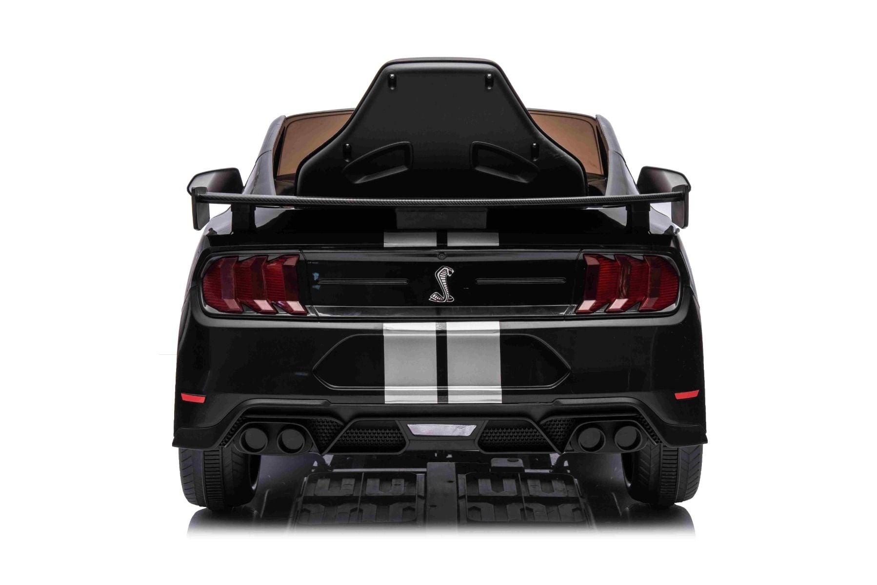 Voiture électrique à conducteur porté Ford Shelby Mustang GT 500 Cobra, noire, télécommande 2,4 GHz, entrée USB, lumières LED, moteur 2 x 30 W, licence ORIGINALE