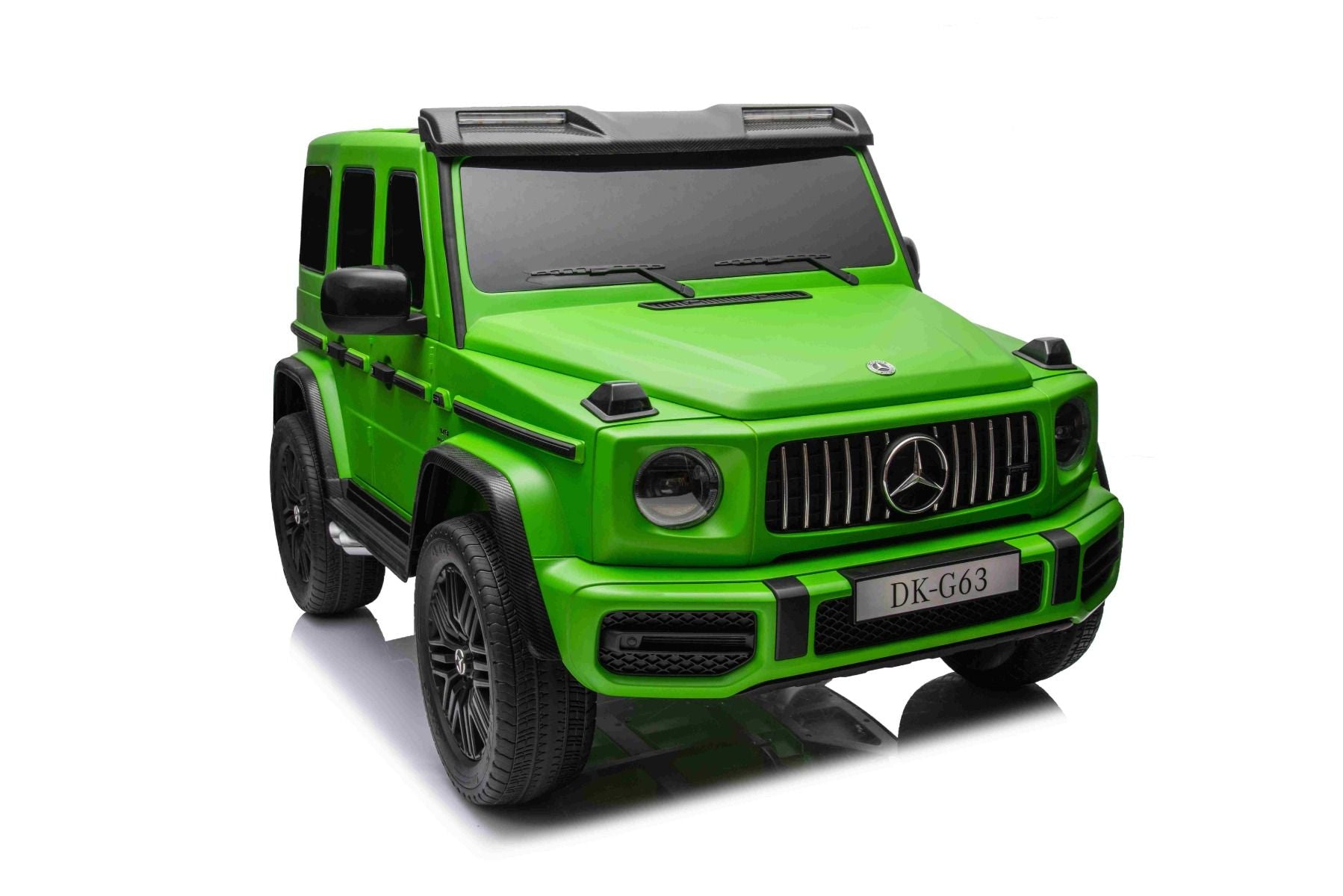 Voiture électrique à conducteur porté Mercedes-Benz G63 AMG 4x4² Biplace 24V, Peinte en verte, Lecteur MP4 avec entrée USB/AUX, Lecteur 4x4, Batterie 24V/7Ah, 4 moteurs 200W, Roues EVA avec suspension, Sièges en similicuir, Télécommande , Licence