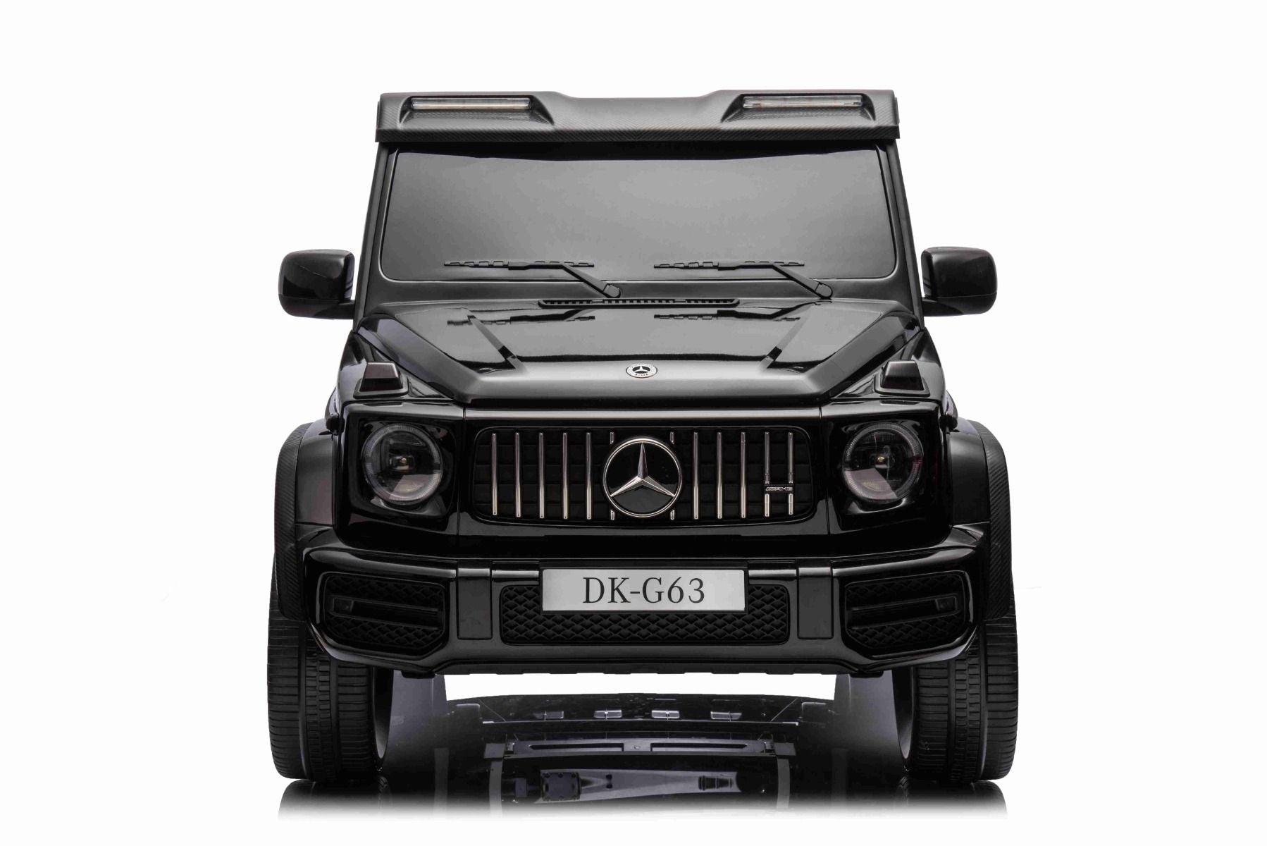 Voiture électrique à conducteur porté Mercedes-Benz G63 AMG 4x4² Biplace 24V, Peinte en noir, Lecteur MP4 avec entrée USB/AUX, Lecteur 4x4, Batterie 24V/7Ah, 4 moteurs 200W, Roues EVA avec suspension, Sièges en similicuir, Télécommande , Licence