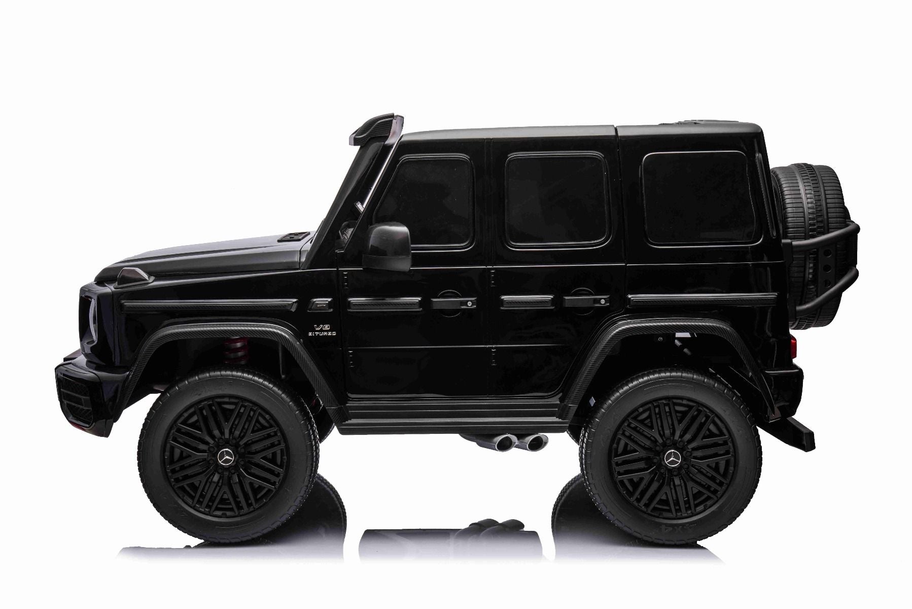 Voiture électrique Mercedes-Benz G63 AMG 4x4² Biplace 12V, noir, Lecteur MP3 avec entrée USB/AUX, Conduite 4x4, Batterie 12V14Ah, Roues EVA avec suspension, Sièges en similicuir, Télécommande, Licence