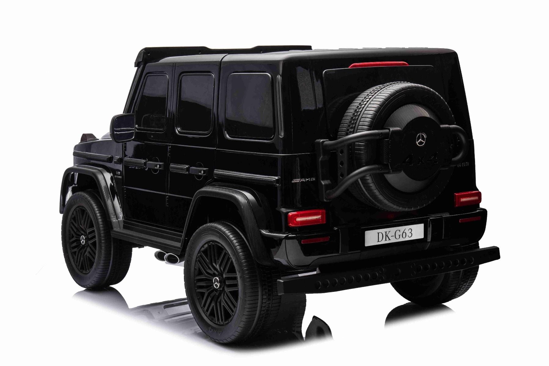 Voiture électrique Mercedes-Benz G63 AMG 4x4² Biplace 12V, noir, Lecteur MP3 avec entrée USB/AUX, Conduite 4x4, Batterie 12V14Ah, Roues EVA avec suspension, Sièges en similicuir, Télécommande, Licence