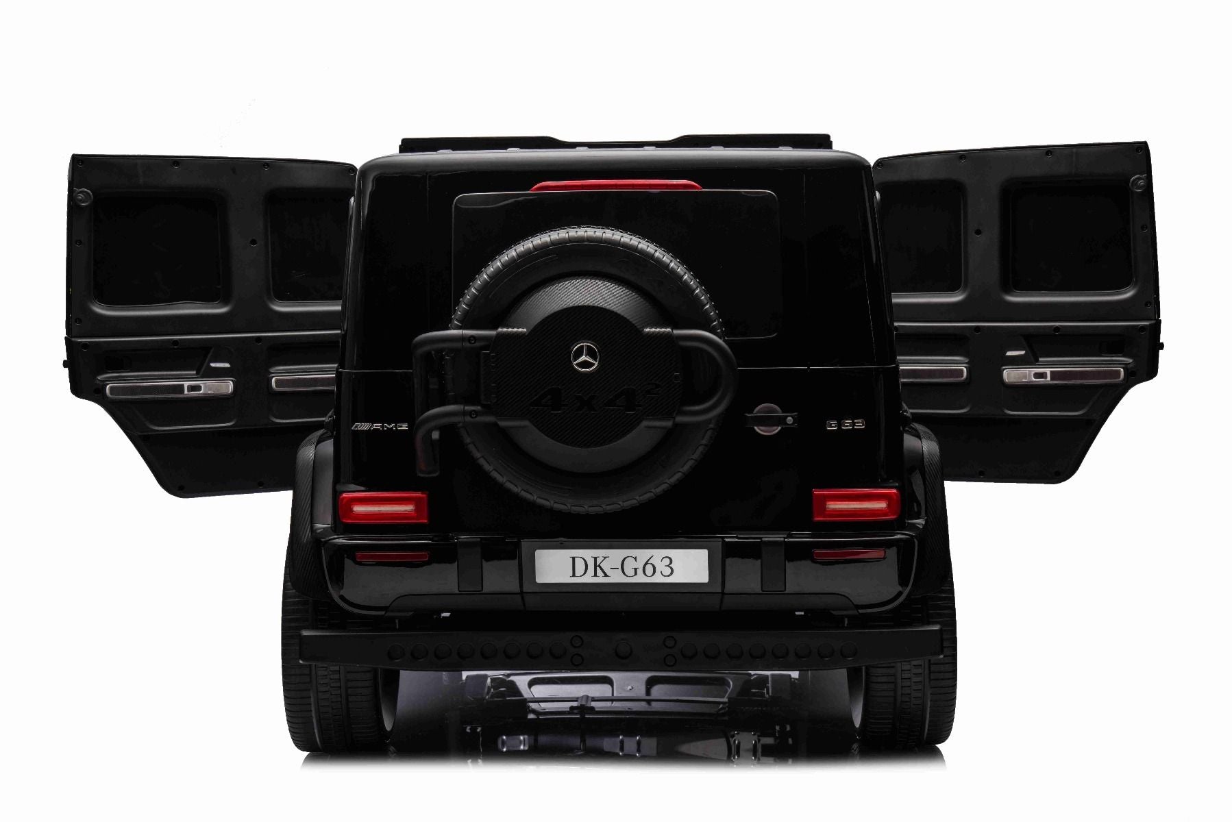 Voiture électrique Mercedes-Benz G63 AMG 4x4² Biplace 12V, noir, Lecteur MP3 avec entrée USB/AUX, Conduite 4x4, Batterie 12V14Ah, Roues EVA avec suspension, Sièges en similicuir, Télécommande, Licence