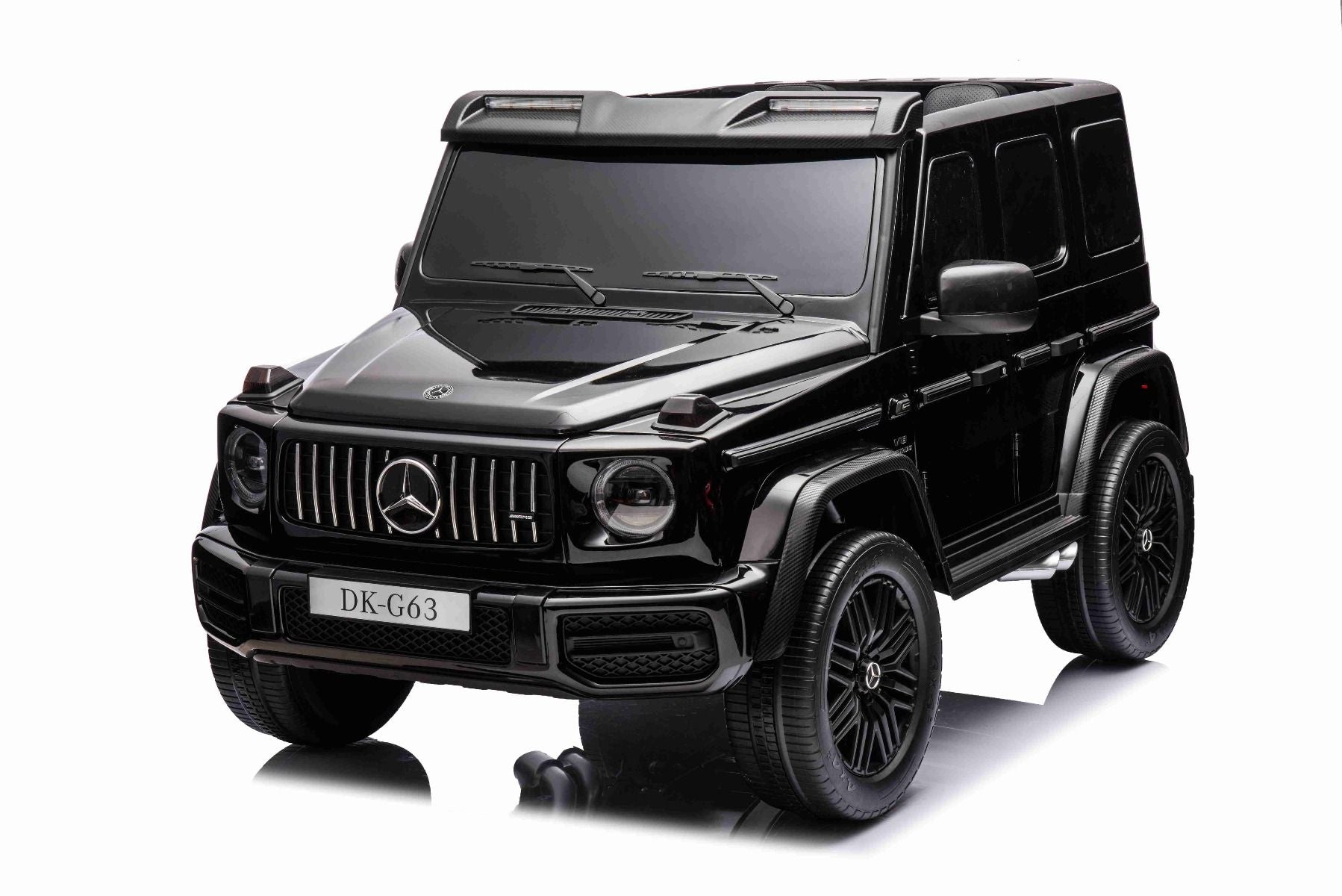 Voiture électrique Mercedes-Benz G63 AMG 4x4² Biplace 12V, noir, Lecteur MP3 avec entrée USB/AUX, Conduite 4x4, Batterie 12V14Ah, Roues EVA avec suspension, Sièges en similicuir, Télécommande, Licence
