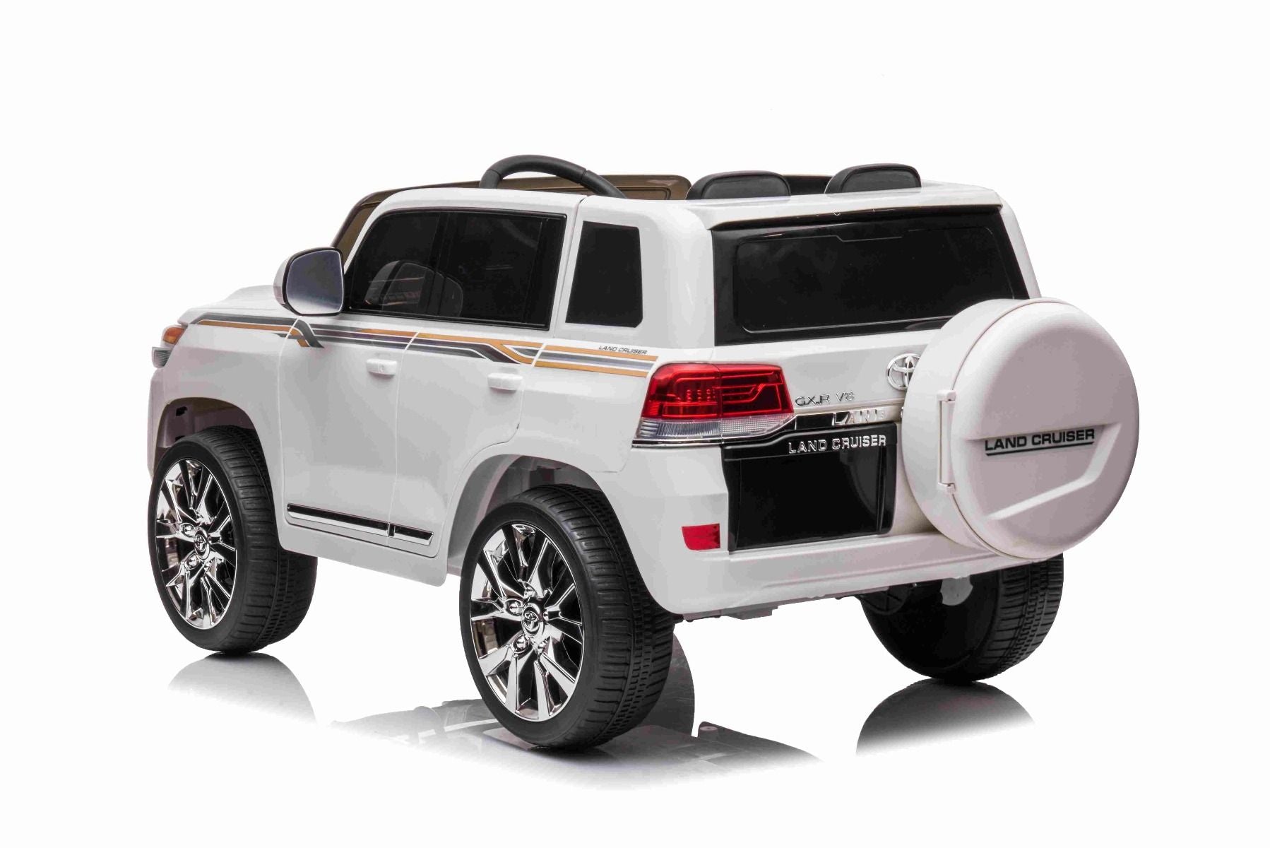 Voiture électrique enfants 12V Toyota Landcruiser, BLANCHE avec télécommande 2,4 Ghz, Moteur 2 x 35W, Licence