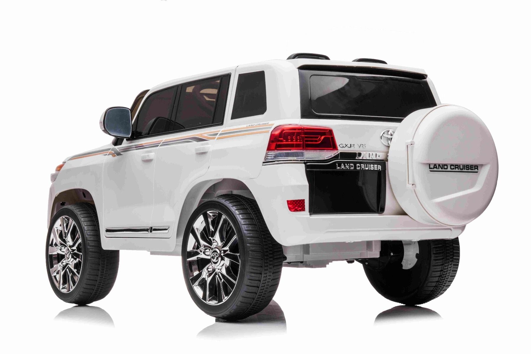 Voiture électrique enfants 12V Toyota Landcruiser, BLANCHE avec télécommande 2,4 Ghz, Moteur 2 x 35W, Licence