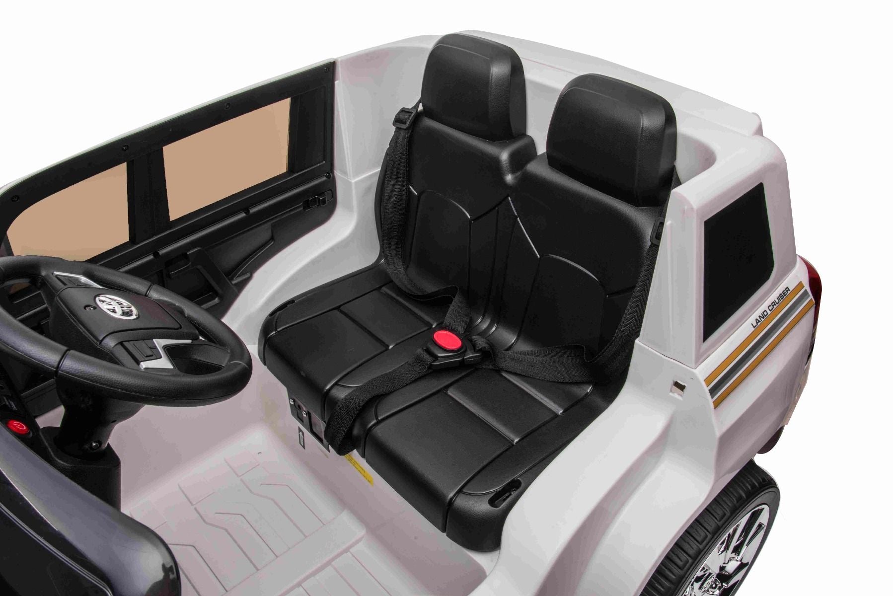 Voiture électrique enfants 12V Toyota Landcruiser, BLANCHE avec télécommande 2,4 Ghz, Moteur 2 x 35W, Licence