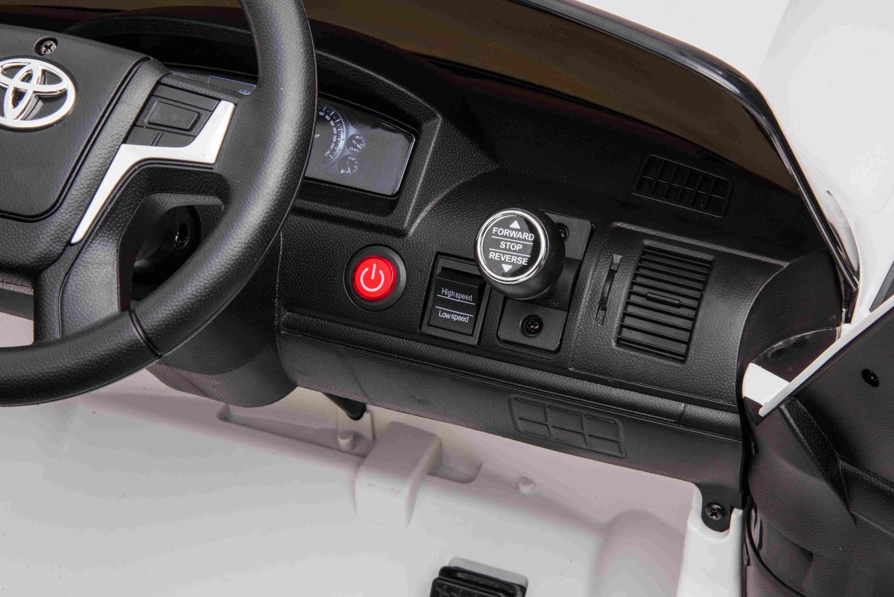 Voiture électrique enfants 12V Toyota Landcruiser, BLANCHE avec télécommande 2,4 Ghz, Moteur 2 x 35W, Licence