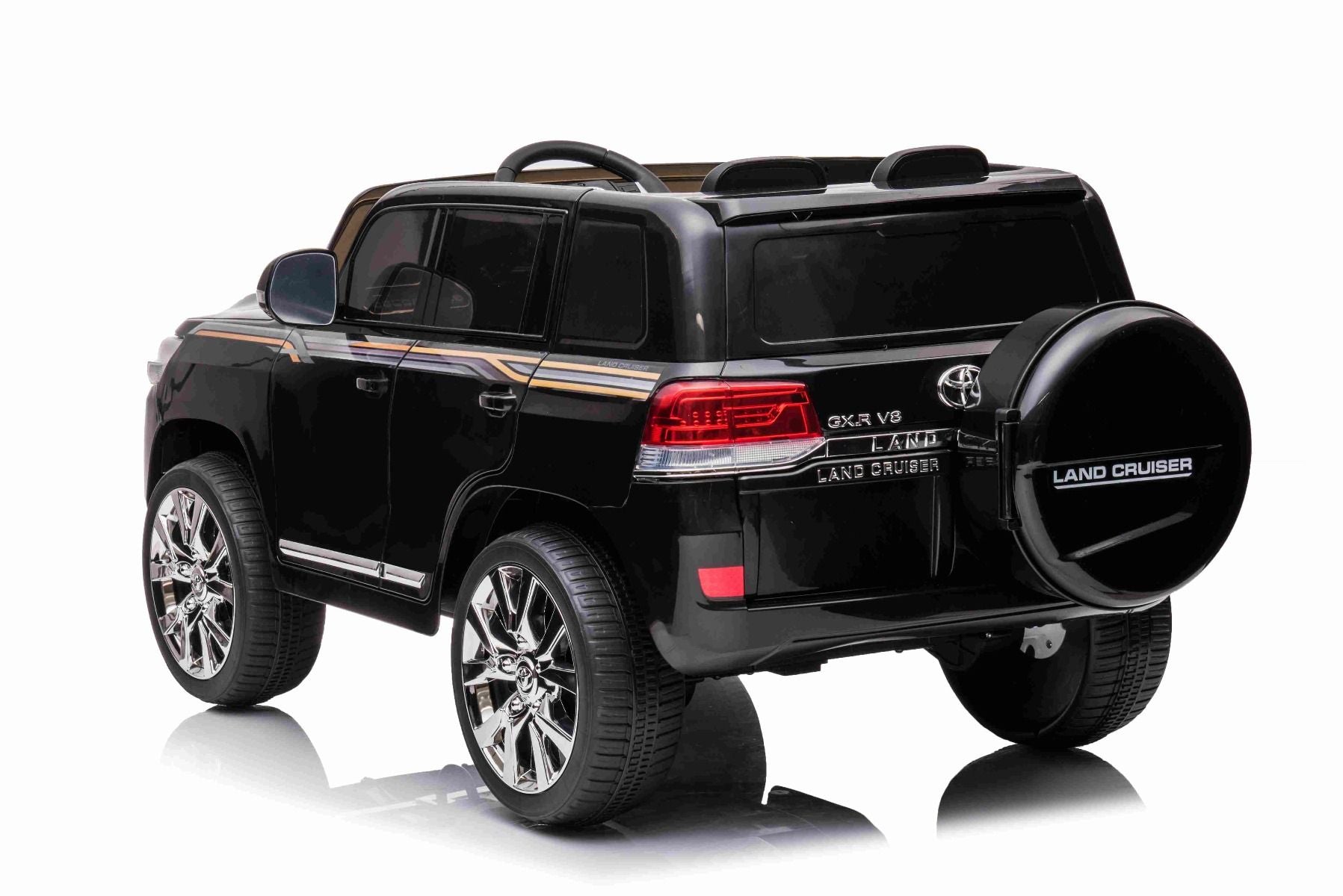 Voiture électrique enfants 12V Toyota Landcruiser, NOIR avec télécommande 2,4 Ghz, Moteur 2 x 35W, Licence