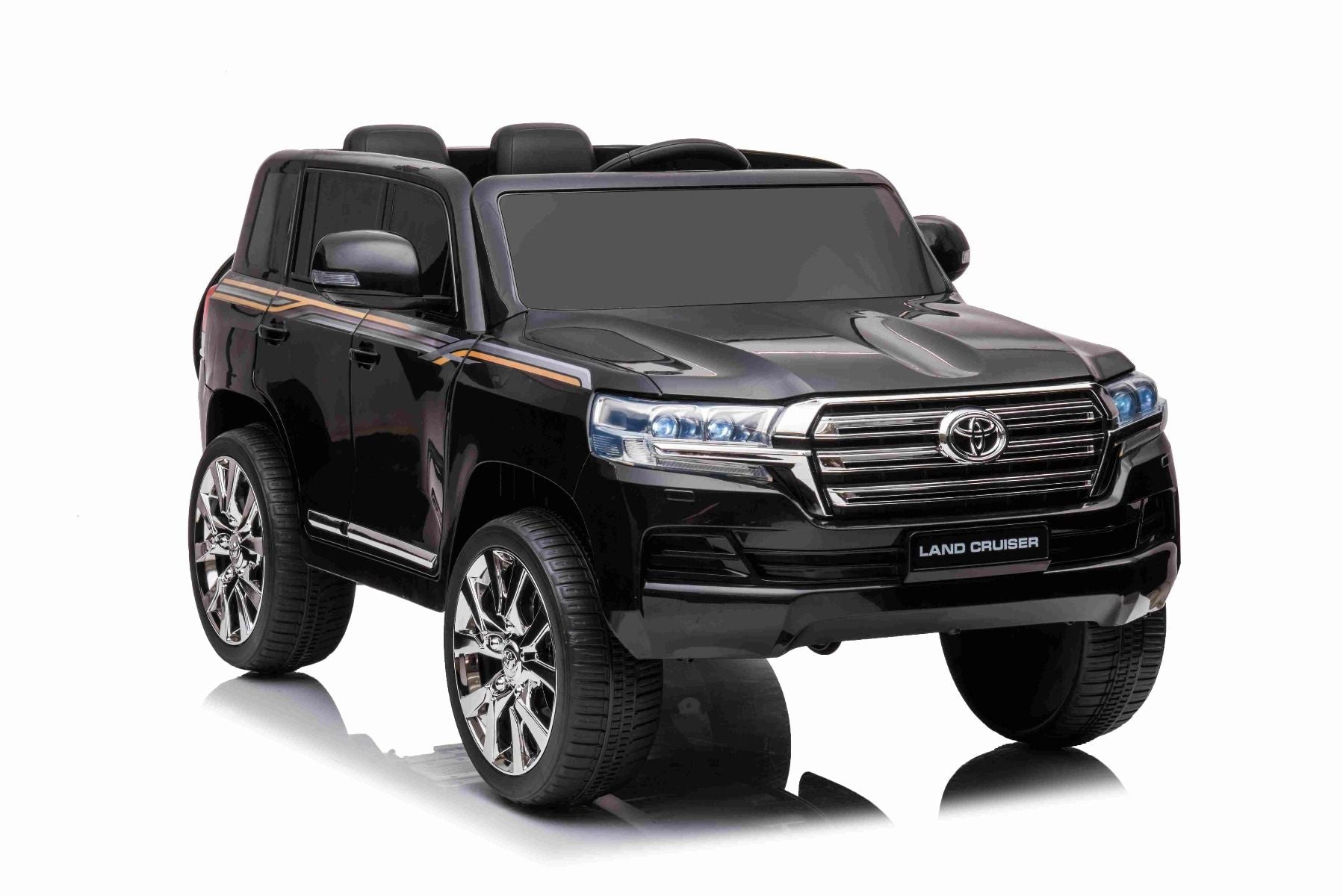 Voiture électrique enfants 12V Toyota Landcruiser, NOIR avec télécommande 2,4 Ghz, Moteur 2 x 35W, Licence
