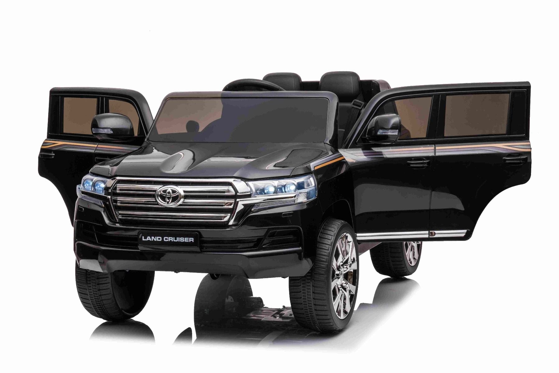 Voiture électrique enfants 12V Toyota Landcruiser, NOIR avec télécommande 2,4 Ghz, Moteur 2 x 35W, Licence