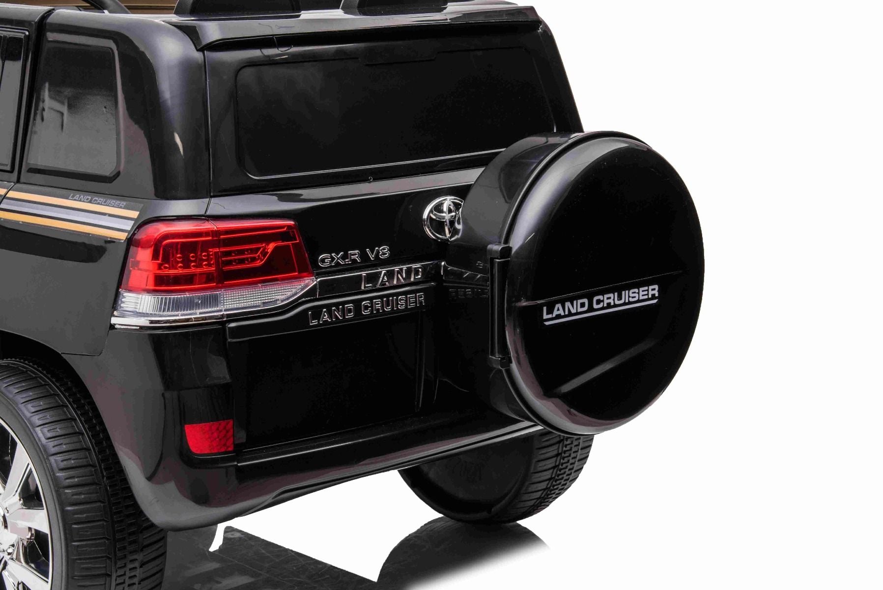 Voiture électrique enfants 12V Toyota Landcruiser, NOIR avec télécommande 2,4 Ghz, Moteur 2 x 35W, Licence