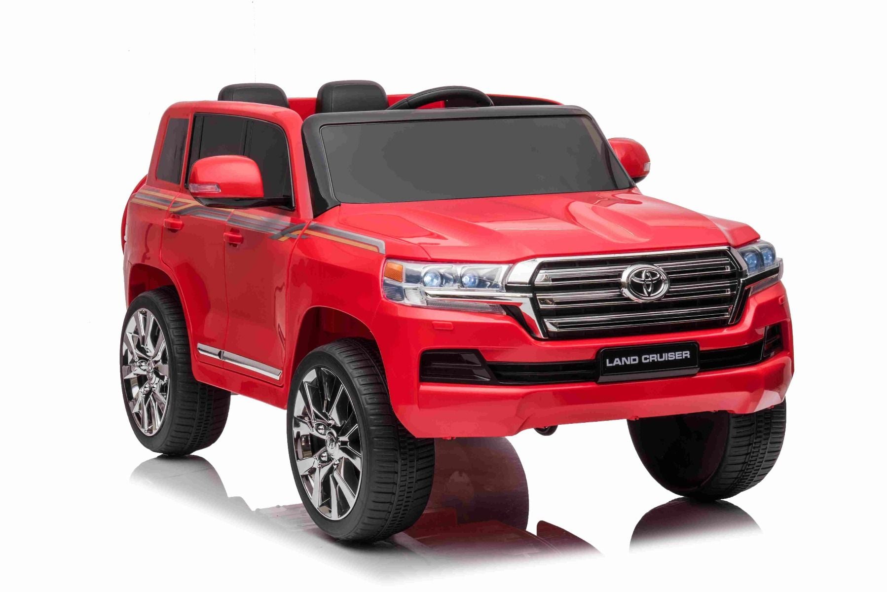 Voiture électrique enfants 12V Toyota Landcruiser, ROUGE avec télécommande 2,4 Ghz, Moteur 2 x 35W, Licence