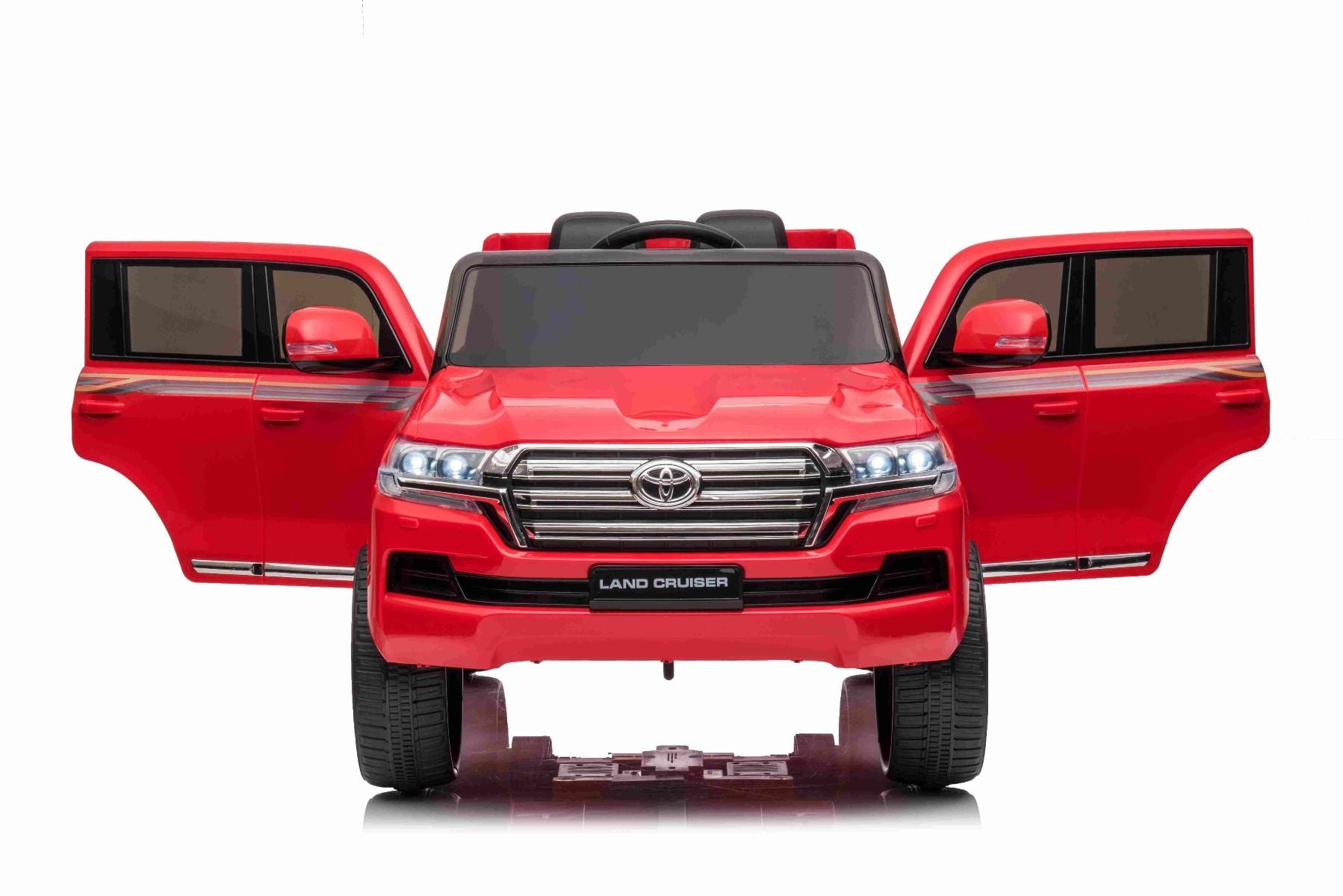 Voiture électrique enfants 12V Toyota Landcruiser, ROUGE avec télécommande 2,4 Ghz, Moteur 2 x 35W, Licence