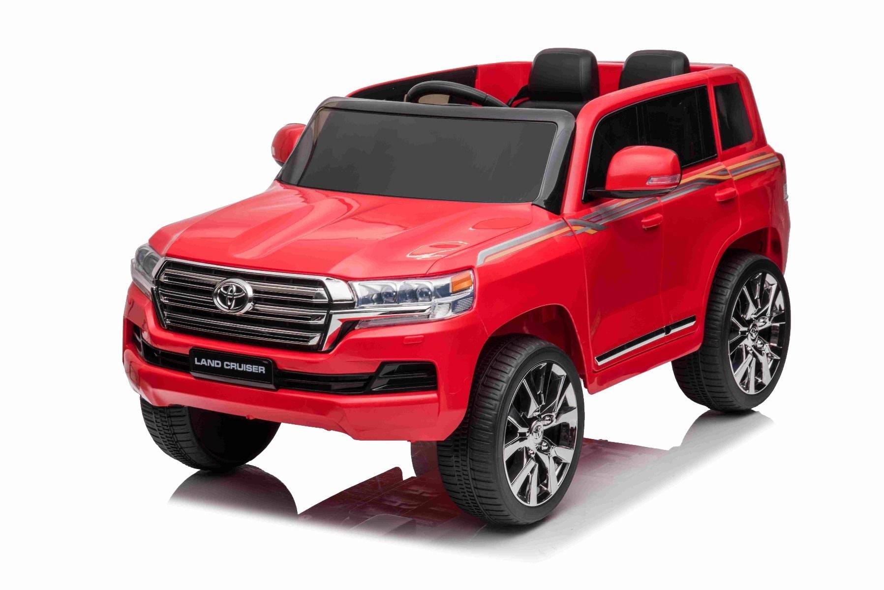 Voiture électrique enfants 12V Toyota Landcruiser, ROUGE avec télécommande 2,4 Ghz, Moteur 2 x 35W, Licence