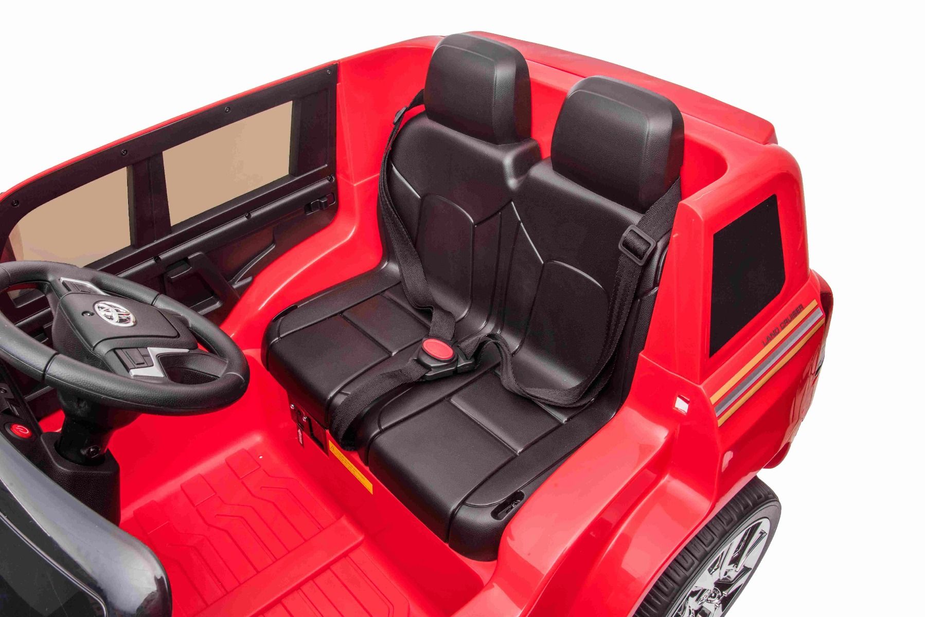 Voiture électrique enfants 12V Toyota Landcruiser, ROUGE avec télécommande 2,4 Ghz, Moteur 2 x 35W, Licence