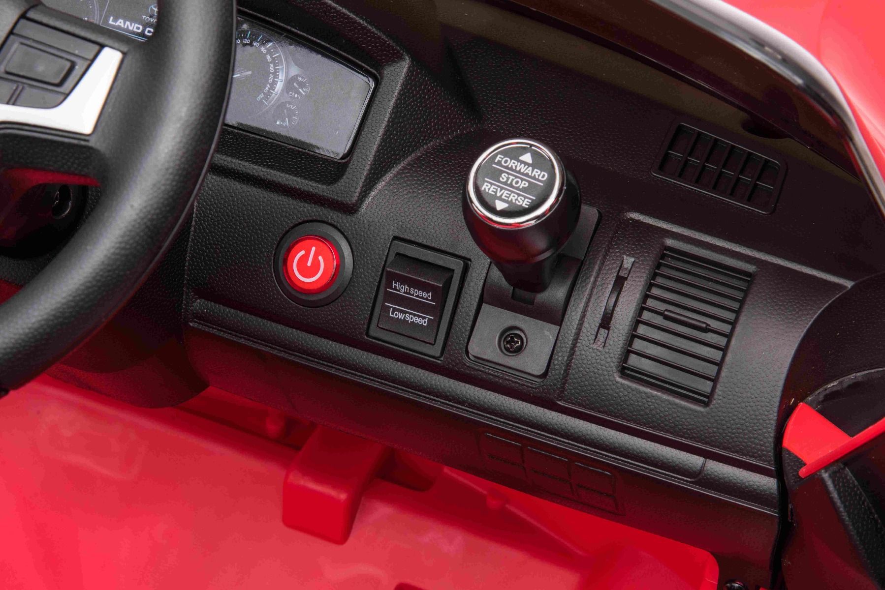 Voiture électrique enfants 12V Toyota Landcruiser, ROUGE avec télécommande 2,4 Ghz, Moteur 2 x 35W, Licence