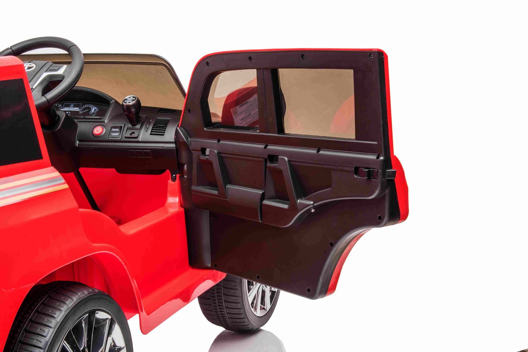 Voiture électrique enfants 12V Toyota Landcruiser, ROUGE avec télécommande 2,4 Ghz, Moteur 2 x 35W, Licence