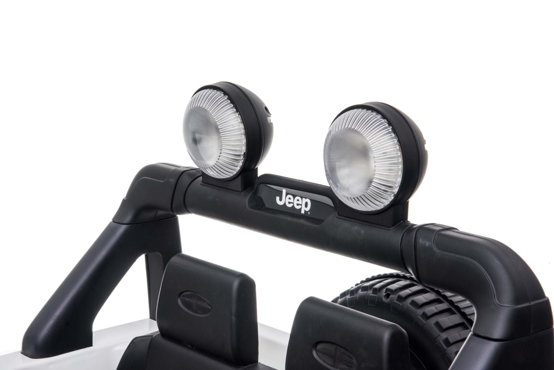 4x4 Voiture électrique pour enfants 12V JEEP Wrangler, Blanc, Siège double en similicuir, Radio avec entrée Bluetooth et USB, Transmission 4x4, Batterie au lithium, Roues EVA, Essieux de suspension, Télécommande 2,4 GHz, Licence