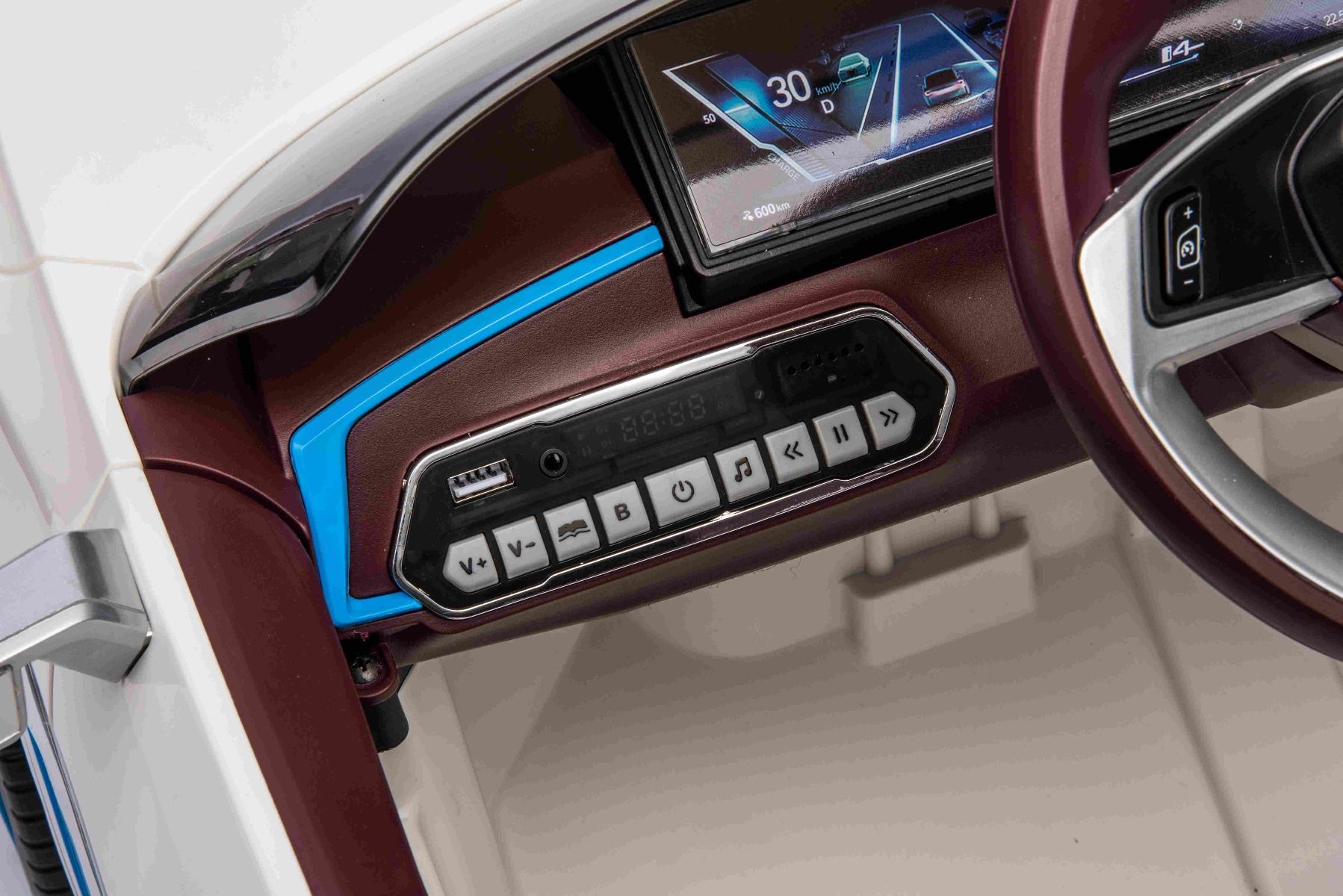 Voiture électrique 12V BMW i4, blanc, avec télécommande 2,4 GHz, moteur 2 X 25W, licence ORIGINAL