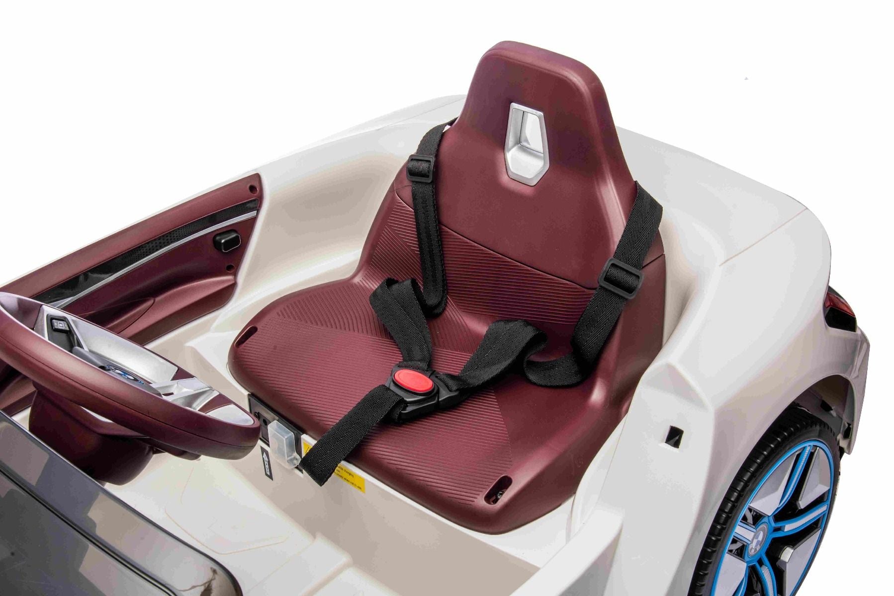 Voiture électrique 12V BMW i4, blanc, avec télécommande 2,4 GHz, moteur 2 X 25W, licence ORIGINAL