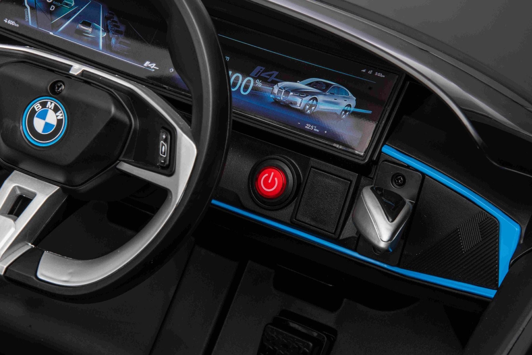 Voiture électrique 12V BMW i4, noir, avec télécommande 2,4 GHz, moteur 2 X 25W, licence ORIGINAL