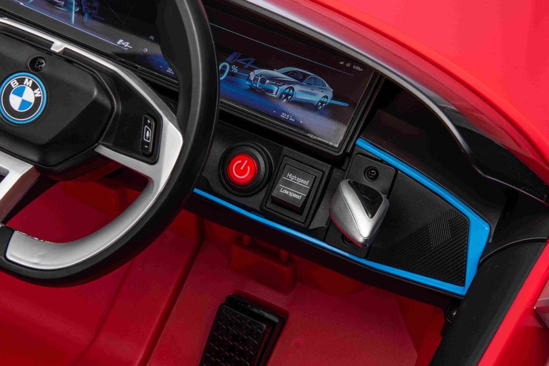 Voiture électrique 12V BMW i4, rouge, avec télécommande 2,4 GHz, moteur 2 X 25W, licence ORIGINAL