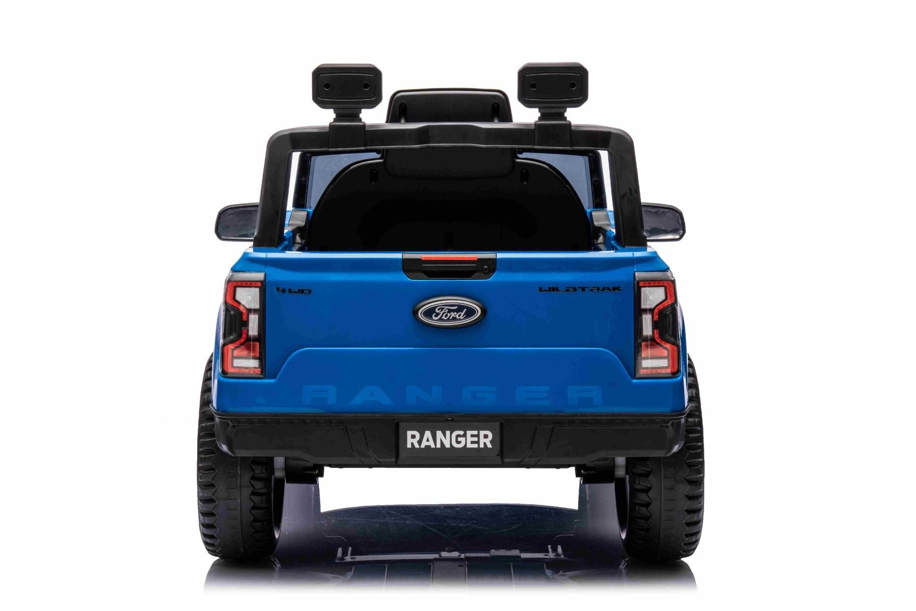 Voiture électrique FORD Ranger 12V, bleue, Siège en cuir, Télécommande 2,4 GHz, Entrée Bluetooth / USB, Suspension, Batterie 12V, Roues en plastique, Moteurs 2 X 30W, Licence ORIGINALE