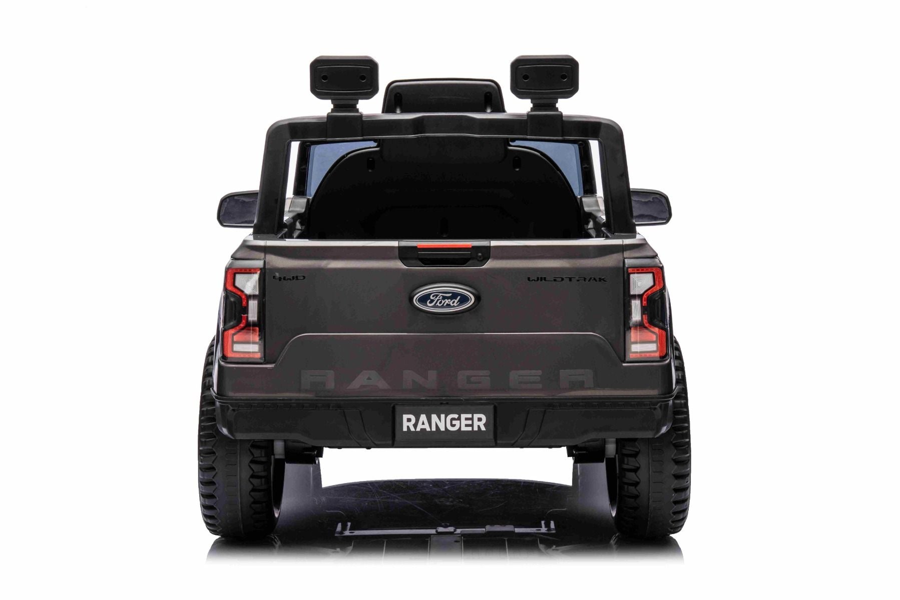 Voiture électrique FORD Ranger 12V, grise, Siège en cuir, Télécommande 2,4 GHz, Entrée Bluetooth / USB, Suspension, Batterie 12V, Roues en plastique, Moteurs 2 X 30W, Licence ORIGINALE