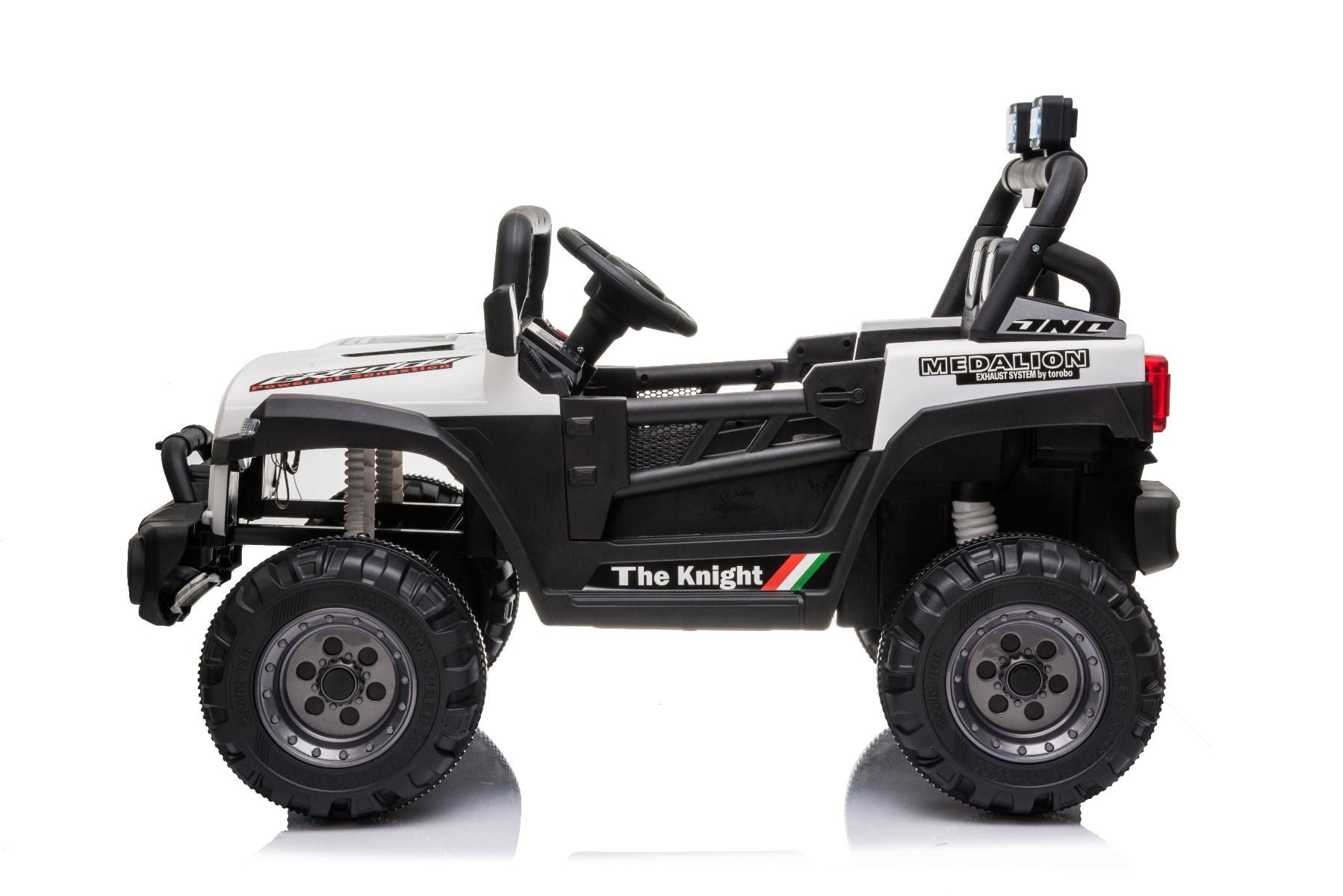 Voiture électrique enfants 12V All Ride, blanche, avec télécommande 2,4 GHz