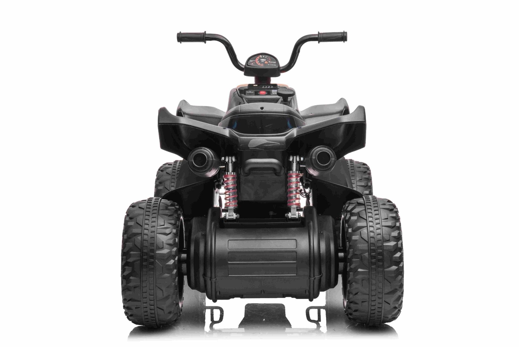 4x4 Quad électrique enfants 12V sous licence McLaren Racing MCL, noir, Roues EVA souples, TÉLÉCOMMANDE, Siège en similicuir, Suspension arrière, Moteur 4 x 35W, Lumières LED, Batterie 12V10Ah