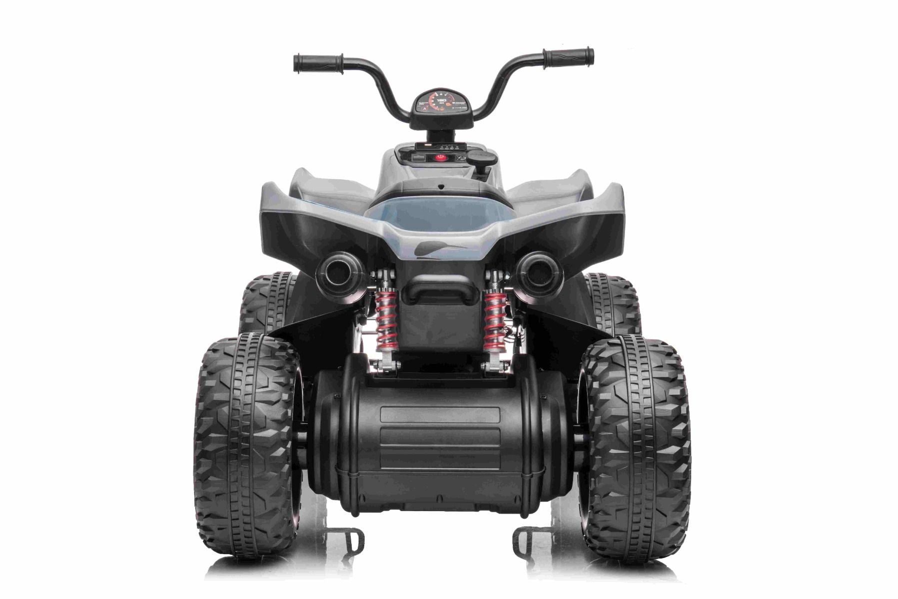 4x4 Quad électrique enfants 12V sous licence McLaren Racing MCL, grise, Roues EVA souples, TÉLÉCOMMANDE, Siège en similicuir, Suspension arrière, Moteur 4 x 35W, Lumières LED, Batterie 12V10Ah