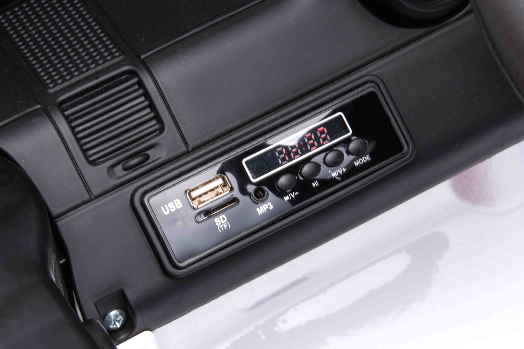 Voiture électrique à conducteur porté Mercedes-Benz G63 AMG 6X6, Monoplace,blanc, 6 Roues avec suspension indépendante, Entraînement 2 moteurs 45W, Batterie 12V10AH, Roues et siège en plastique, Télécommande, Licenced