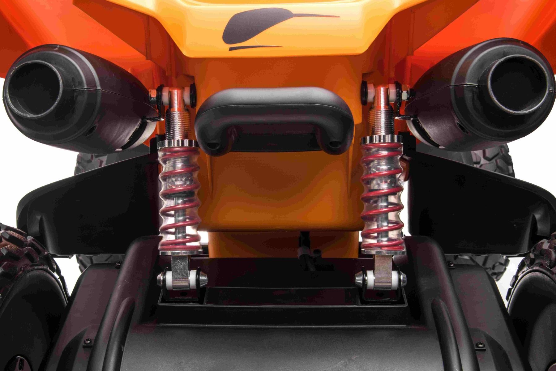 4x4 Quad électrique enfants 12V sous licence McLaren Racing MCL, Orange, Roues EVA souples, TÉLÉCOMMANDE, Siège en similicuir, Suspension arrière, Moteur 4 x 35W, Lumières LED, Batterie 12V10Ah