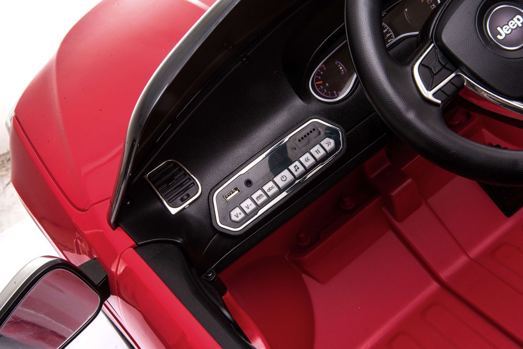 Voiture électrique enfant 12V JEEP GRAND CHEROKEE, ROUGE, avec télécommande 2,4 Ghz, batterie 12V / 7AH, moteur 2 x 35W