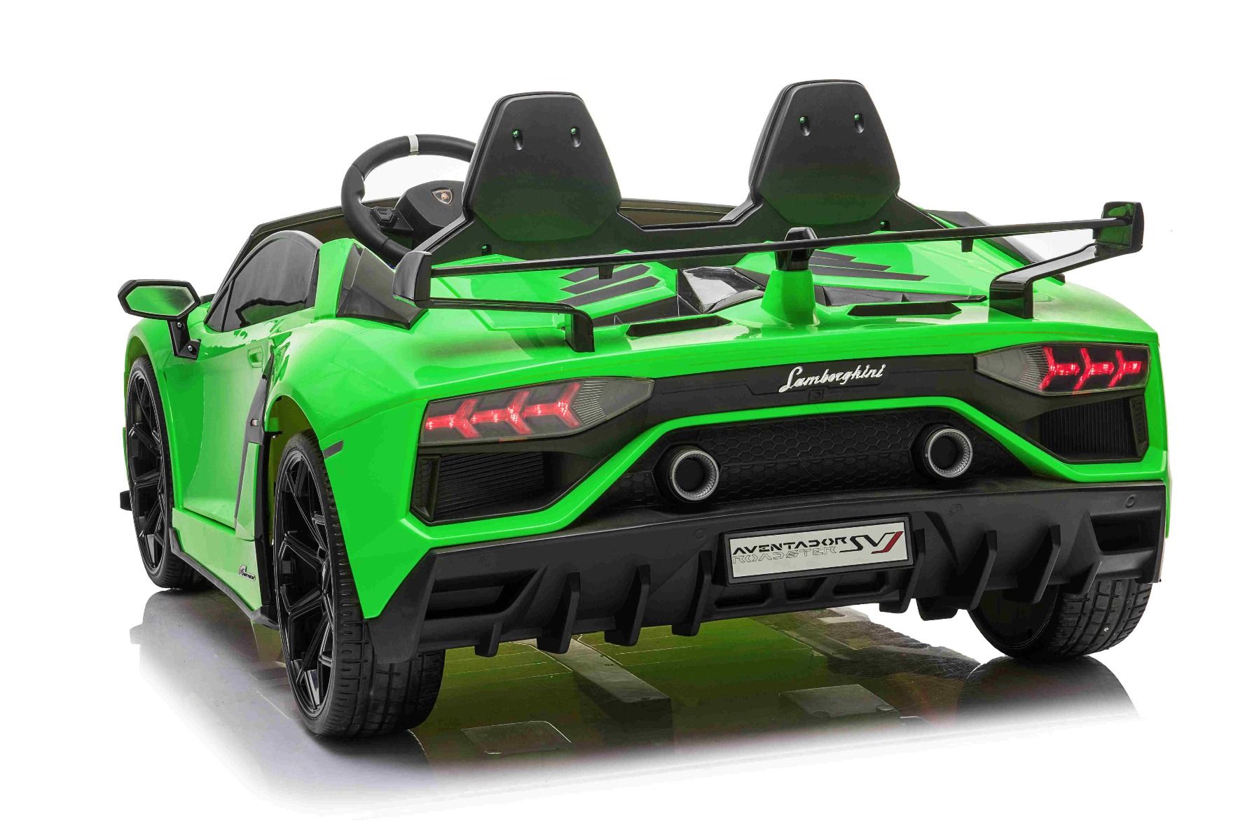 Voiture electrique enfànt 12V 2 places lamborghini Aventador, peinture verte, avec télécommande 2,4 Ghz, Moteur 2 x 12V, Licence d'origine