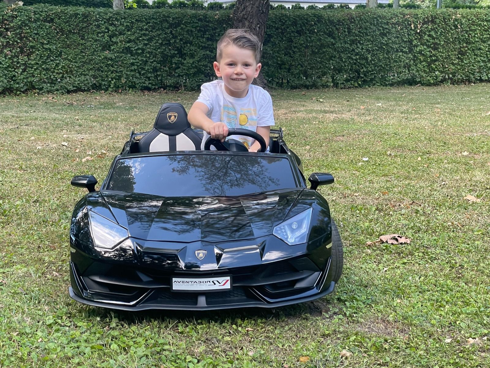 Voiture electrique enfànt 12V 2 places lamborghini Aventador, Noir, avec télécommande 2,4 Ghz, Moteur 2 x 12V, Licence d'origine