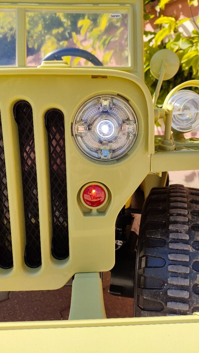 4x4 Voiture électrique enfant 12V 3 places USA ARMY, avec télécommande 2,4 GHz, Batterie 12V14AH, 4 x 4 lecteur