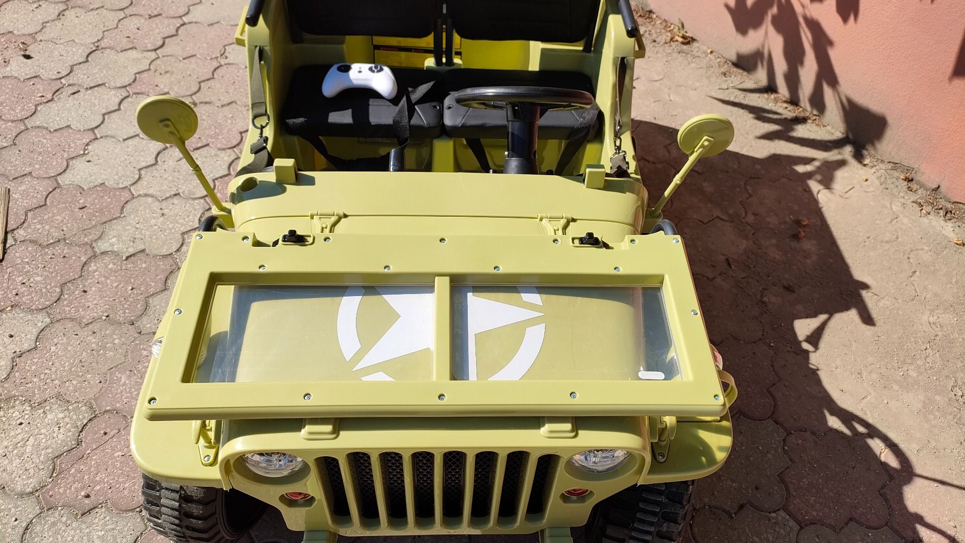 4x4 Voiture électrique enfant 12V 3 places USA ARMY, avec télécommande 2,4 GHz, Batterie 12V14AH, 4 x 4 lecteur