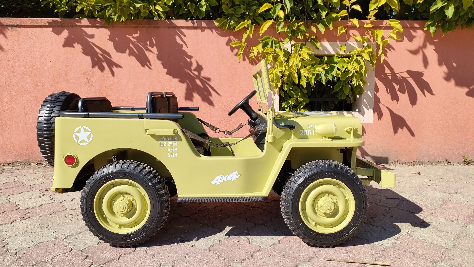 4x4 Voiture électrique enfant 12V 3 places USA ARMY, avec télécommande 2,4 GHz, Batterie 12V14AH, 4 x 4 lecteur
