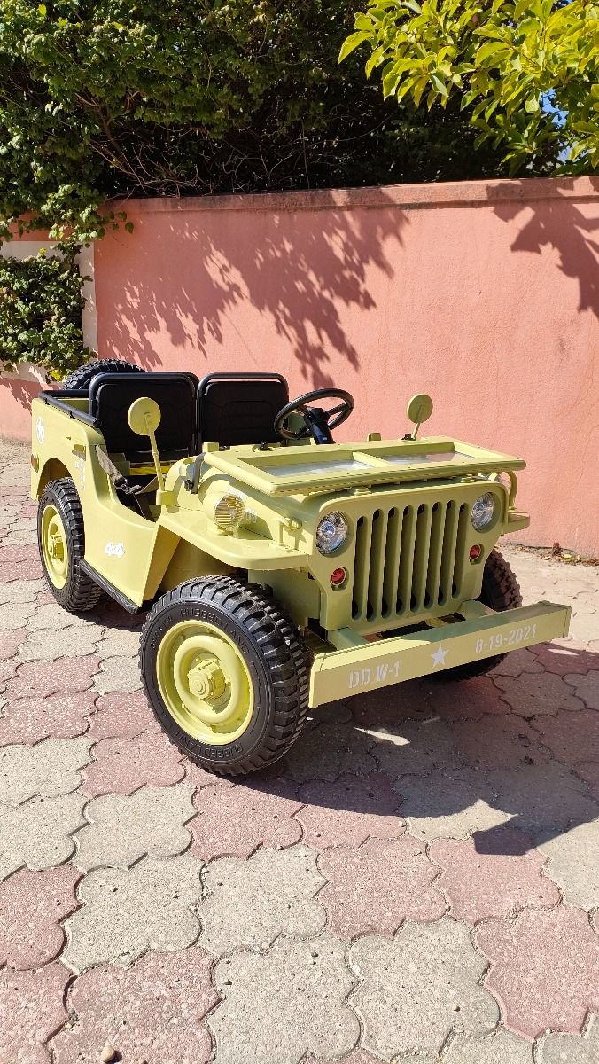 4x4 Voiture électrique enfant 12V 3 places USA ARMY, avec télécommande 2,4 GHz, Batterie 12V14AH, 4 x 4 lecteur