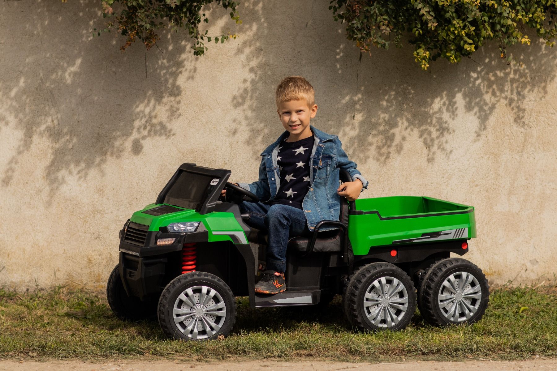 Voiture électrique enfant 12V 2 places agricole sous licence RIDER 6X6 avec avec télécommande 2,4 GHz, 4 roues motrices