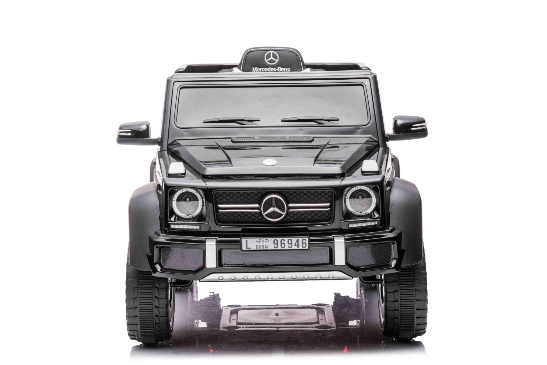 Voiture électrique à conducteur porté Mercedes-Benz G63 AMG 6X6, Monoplace,noire, 6 Roues avec suspension indépendante, Entraînement 2 moteurs 45W, Batterie 12V10AH, Roues et siège en plastique, Télécommande, Licenced