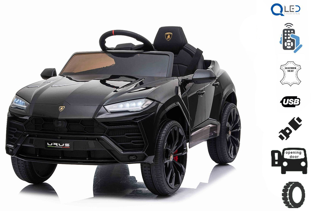 Voiture electrique enfànt 12V Lamborghini Urus, noir, avec télécommande 2,4 GHz, 2x moteur