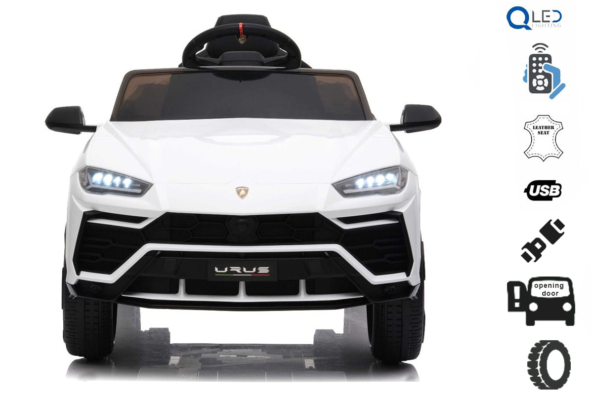Voiture electrique enfànt 12V Lamborghini Urus, blanc, avec télécommande 2,4 GHz, 2x moteur