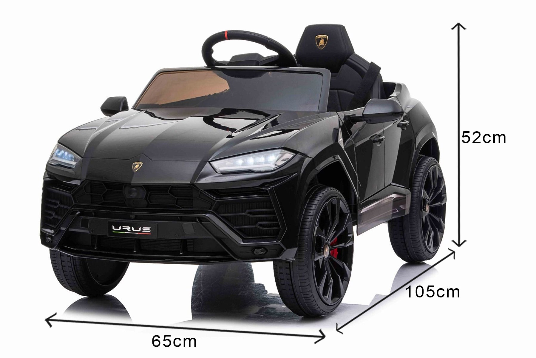 Voiture electrique enfànt 12V Lamborghini Urus, noir, avec télécommande 2,4 GHz, 2x moteur