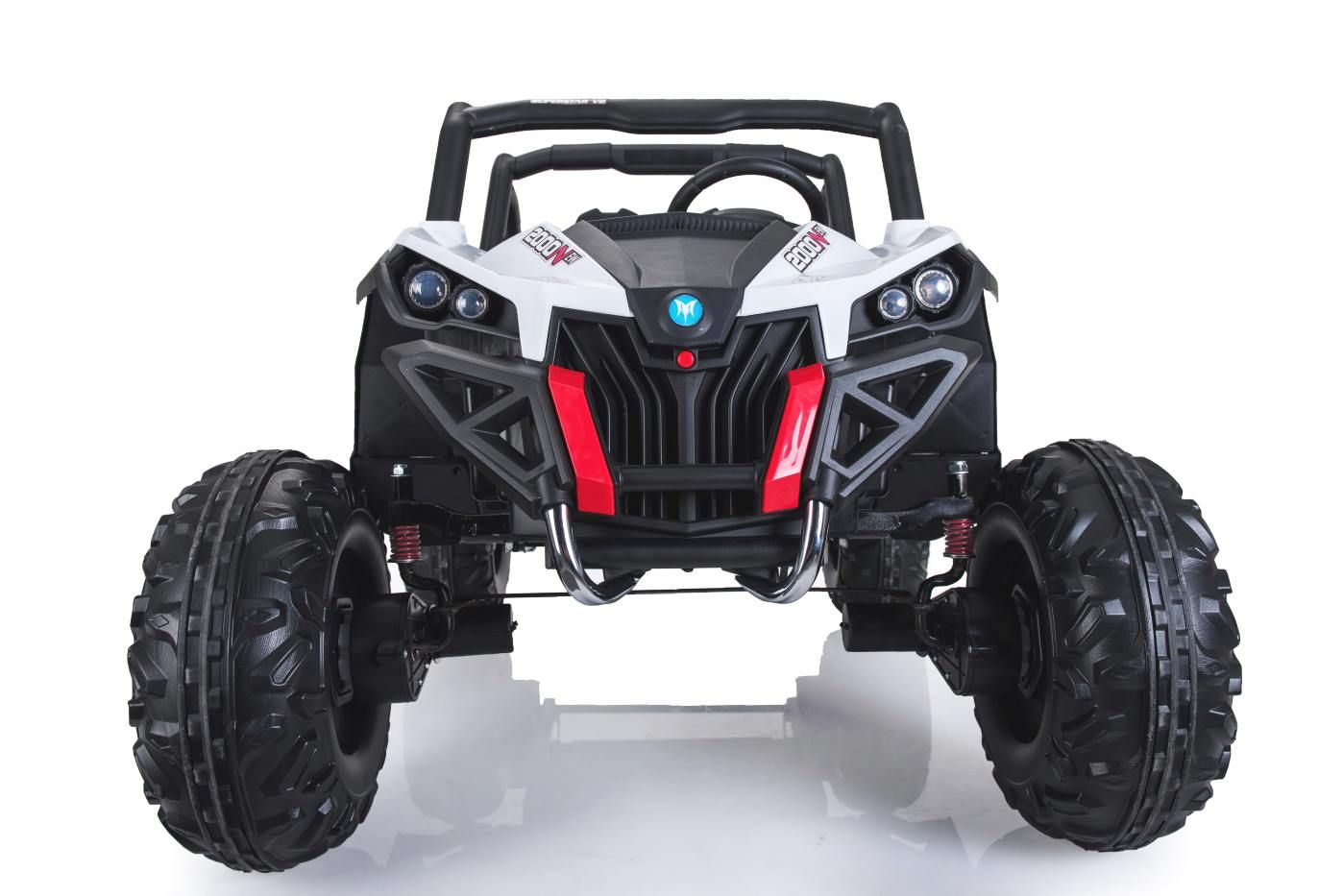 Voiture electrique enfànt 2 places 2x12V, NEUF RSX buggy electrique 4x4, blanc - 2.4Ghz, 4 X MOTEUR, télécommande, deux places, clé de contact, roues en EVA souple, USB, carte SD