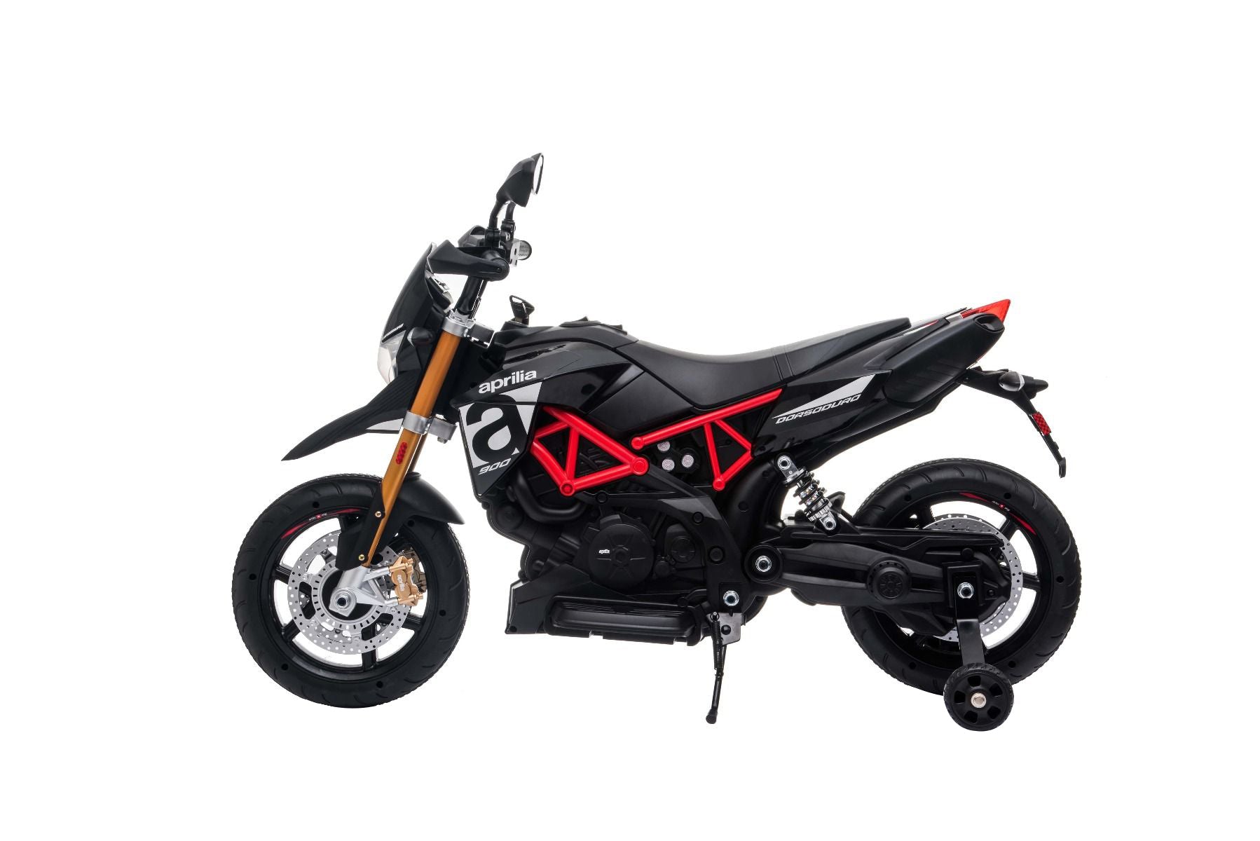 Moto electrique enfànt 12V APRILIA DORSODURO 900, noir, avec licence