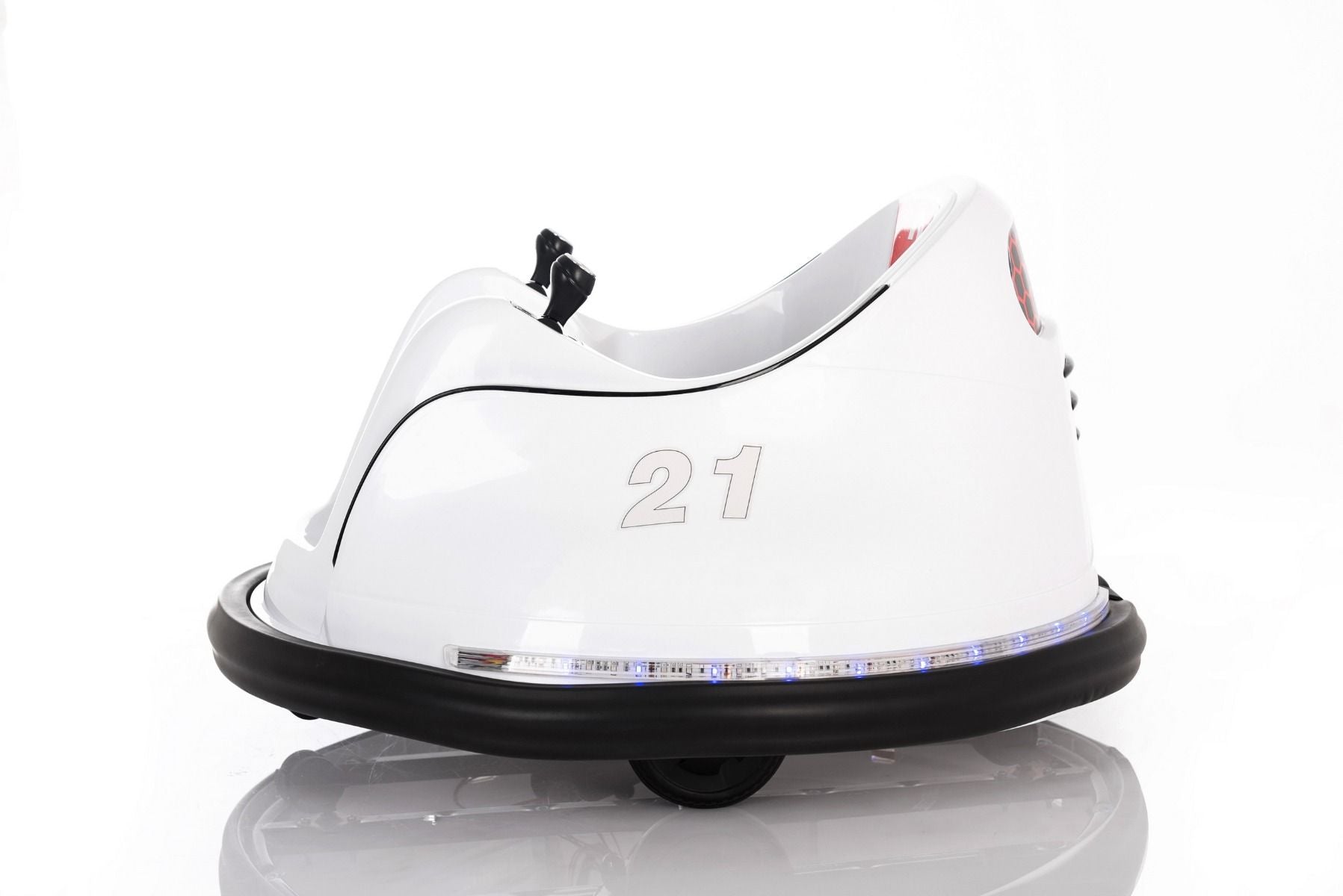 Porteur électrique RIRIDRIVE 12V blanc, convient pour une utilisation intérieure et extérieure, Télécommande 2,4 Ghz, Eclairage LED, Commande par joystick, Moteur 2 X 15W