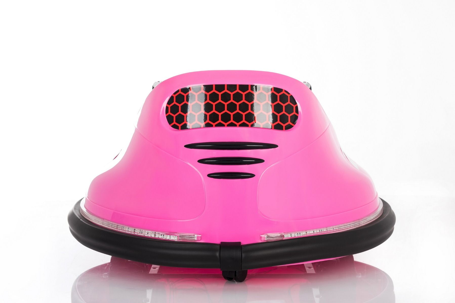 Porteur électrique RIRIDRIVE 12V rose, adapté pour une utilisation intérieure et extérieure, Télécommande 2,4 Ghz, Eclairage LED, Commande par joystick, Moteur 2 X 15W