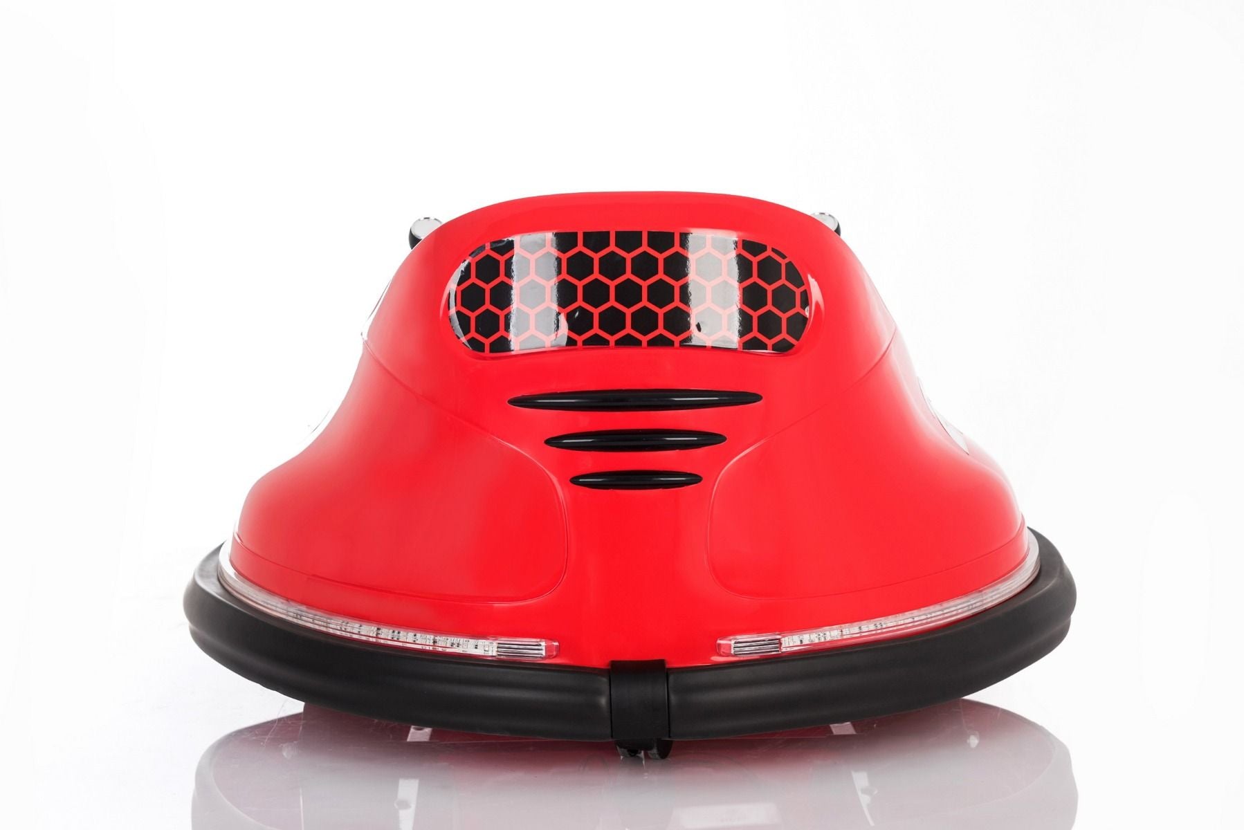 Porteur électrique RIRIDRIVE 12V rouge, convient pour une utilisation intérieure et extérieure, Télécommande 2,4 Ghz, Eclairage LED, Commande par joystick, Moteur 2 X 15W